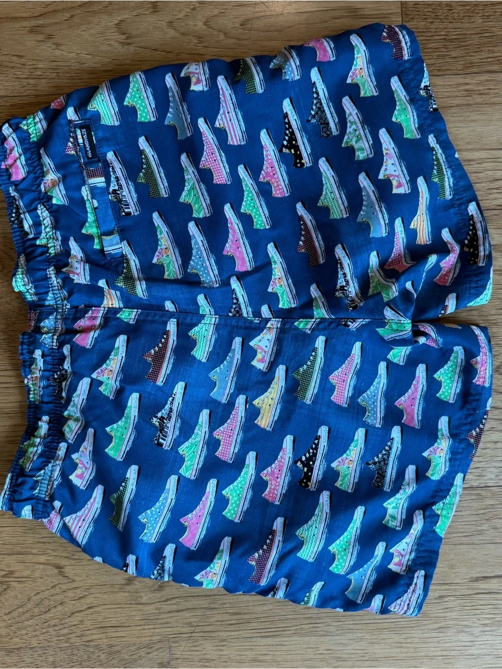 Islandhaze Navy Shorts with Multicolor Sneaker Print